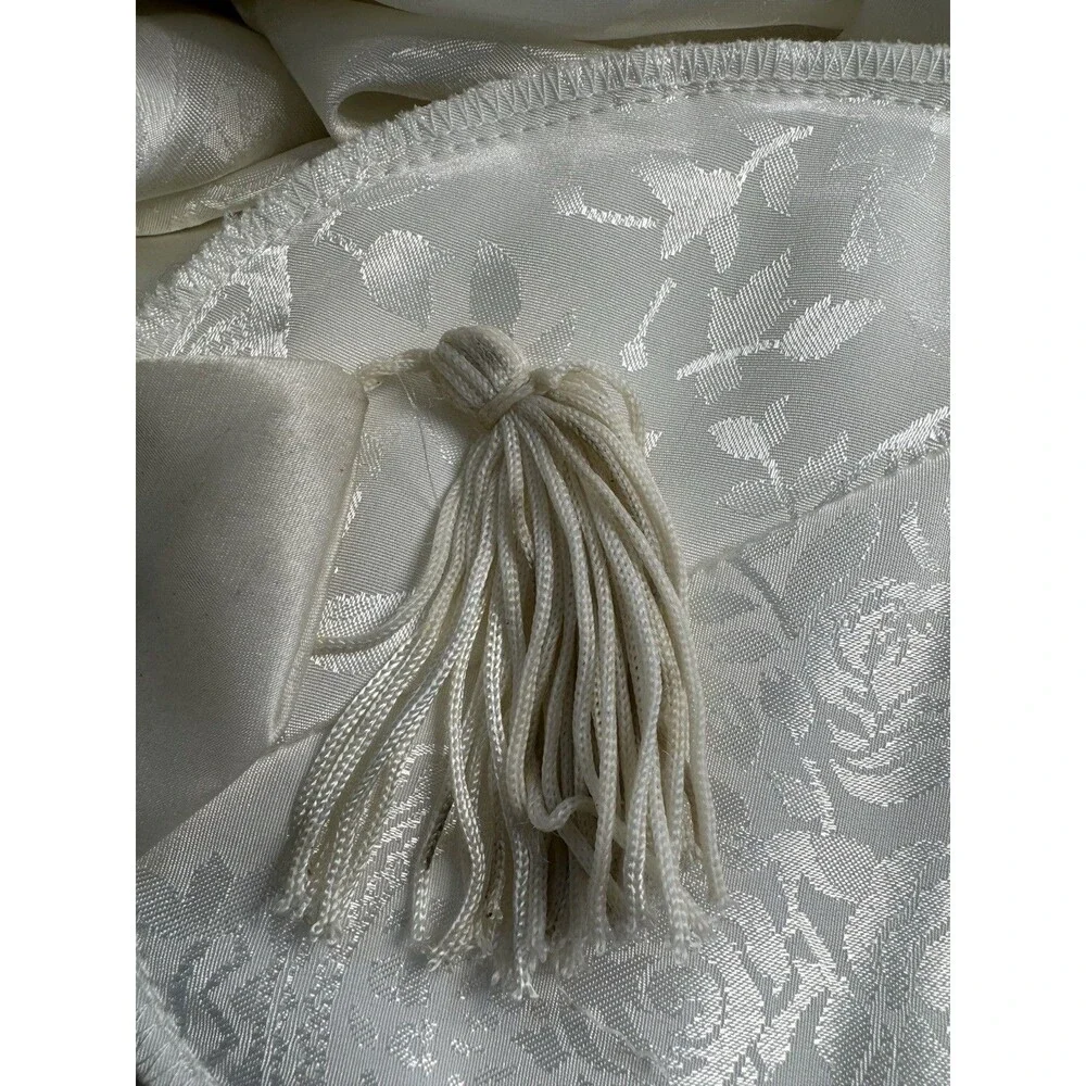 Vintage Long Womens Robe Ivory Victoria Secret Gold Label Bridal Pockets Sz M/L